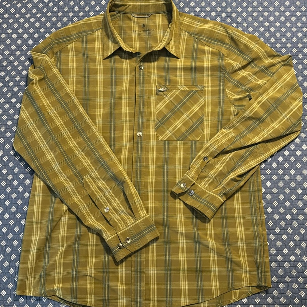 Royal Robbins Dri-Fit Mens Button Up Shirt Large Long Sleeve